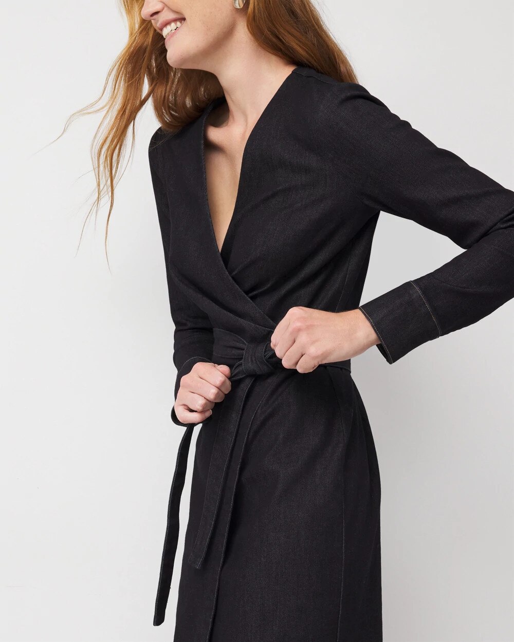 101-Denim-Wrap-Midi-Dress-Midnight-Rinse-Wash-3.jpg Denim Wrap Midi Dress Midnight Rinse Wash
