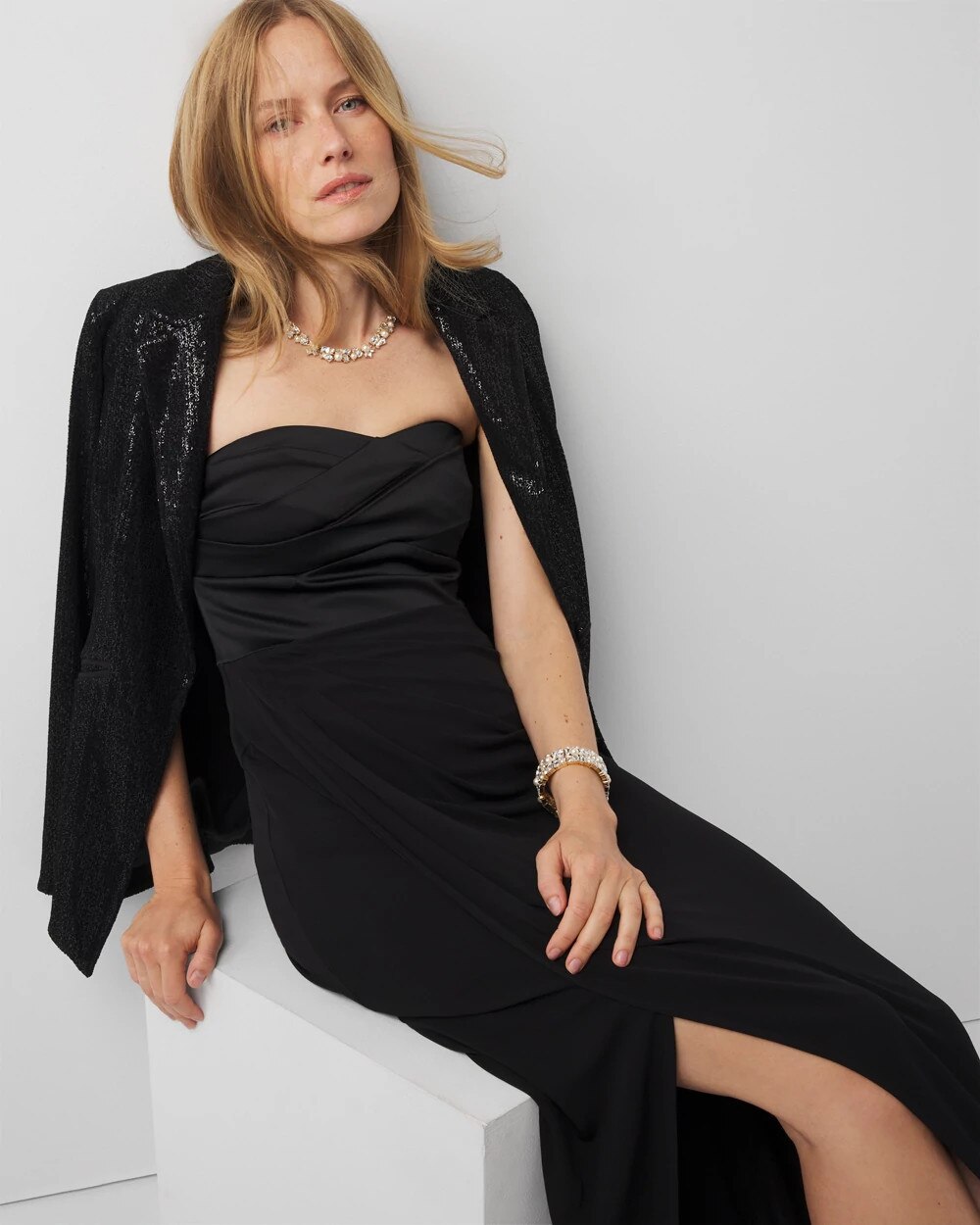 1215-Strapless-Draped-Gown-Black-2.jpg Strapless Draped Gown Black