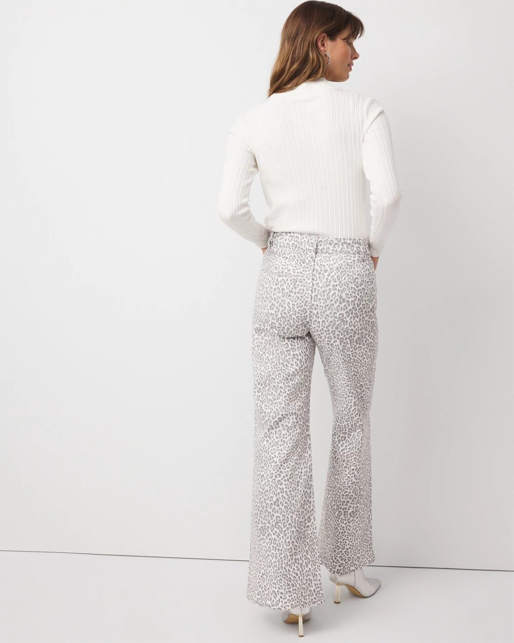 Leopard Extra High Rise Wide Leg Jean Leopard Gala Ecru