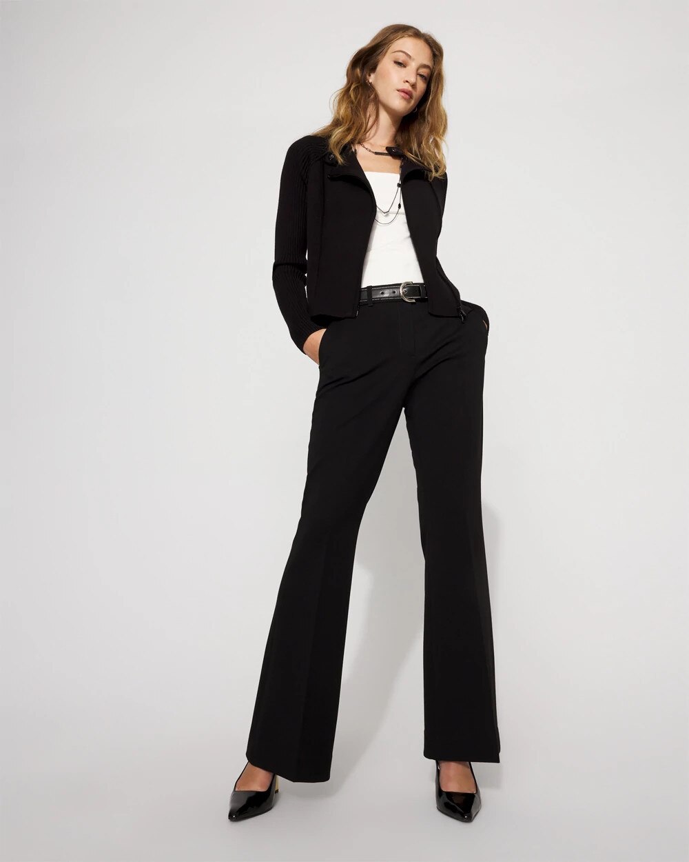 Moto Sweater Jacket Black