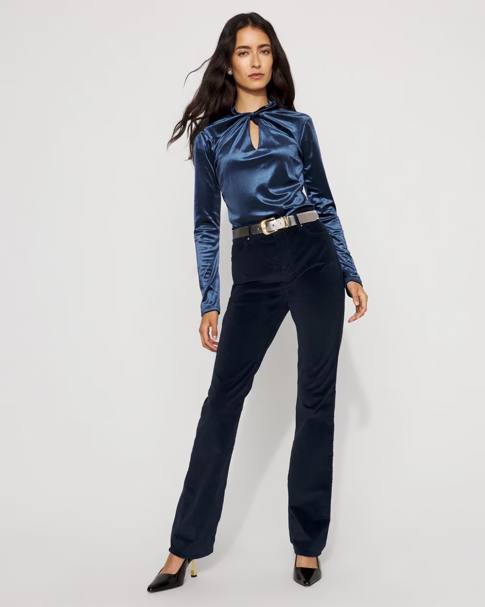 Velveteen Micro Bootcut Jean River Teal