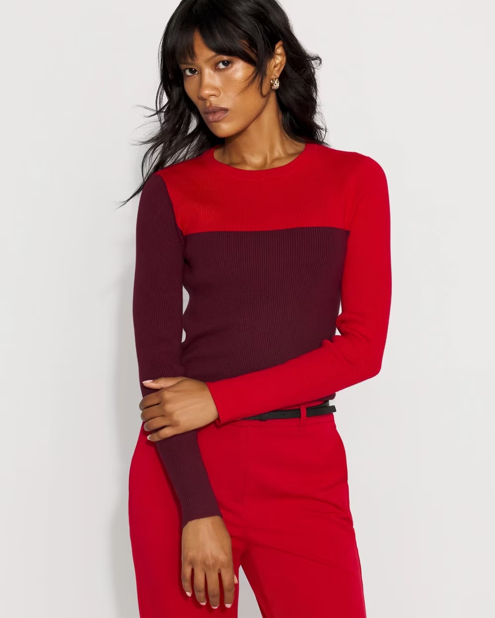 2266-Square-Colorblock-Pullover-Sweater-Ruby-Rush-Ref-Red-Clr-Blk-1.jpg Square Colorblock Pullover Sweater Ruby Rush/Ref Red Clr Blk