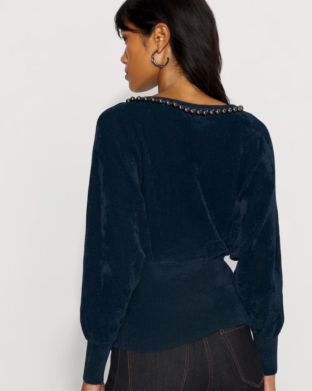 2312-Embellished-Dolman-Chenille-Sweater-River-Teal-4.jpg Embellished Dolman Chenille Sweater River Teal