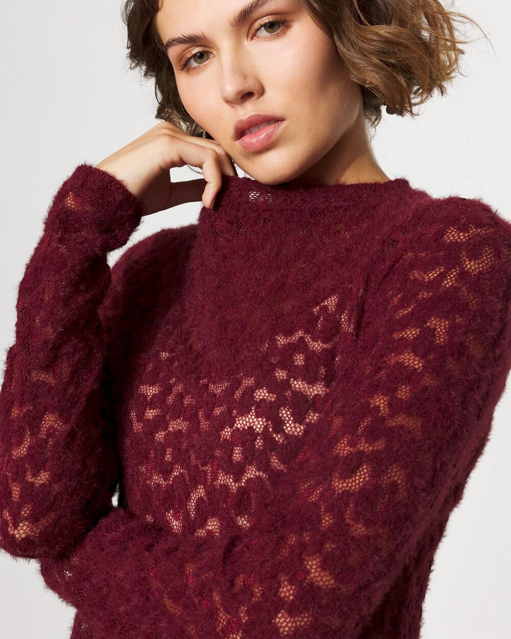2837-Textured-Lace-Mockneck-Top-Refined-Red-3.jpg Textured Lace Mockneck Top Refined Red