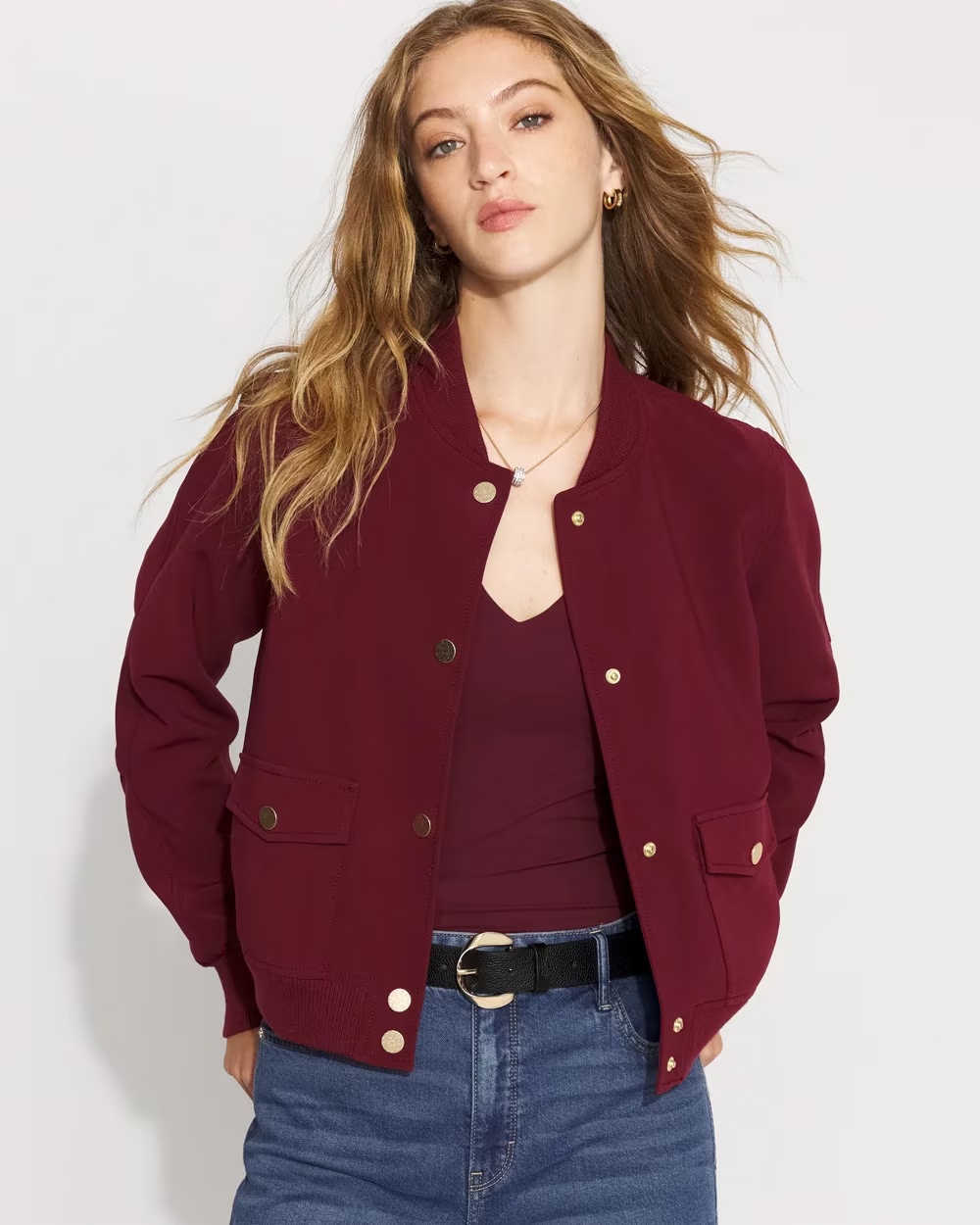 Tailored Bomber Jacket Refined Red