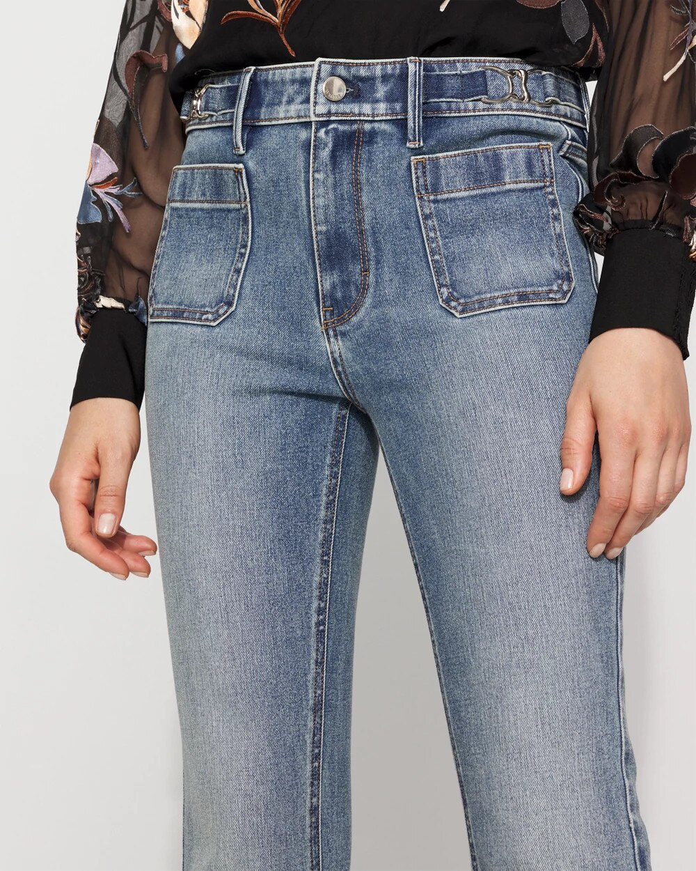 3592-High-Rise-Novelty-Waistband-Flare-Jean-Elodie-Vintage-3.jpg High-Rise Novelty Waistband Flare Jean Elodie Vintage