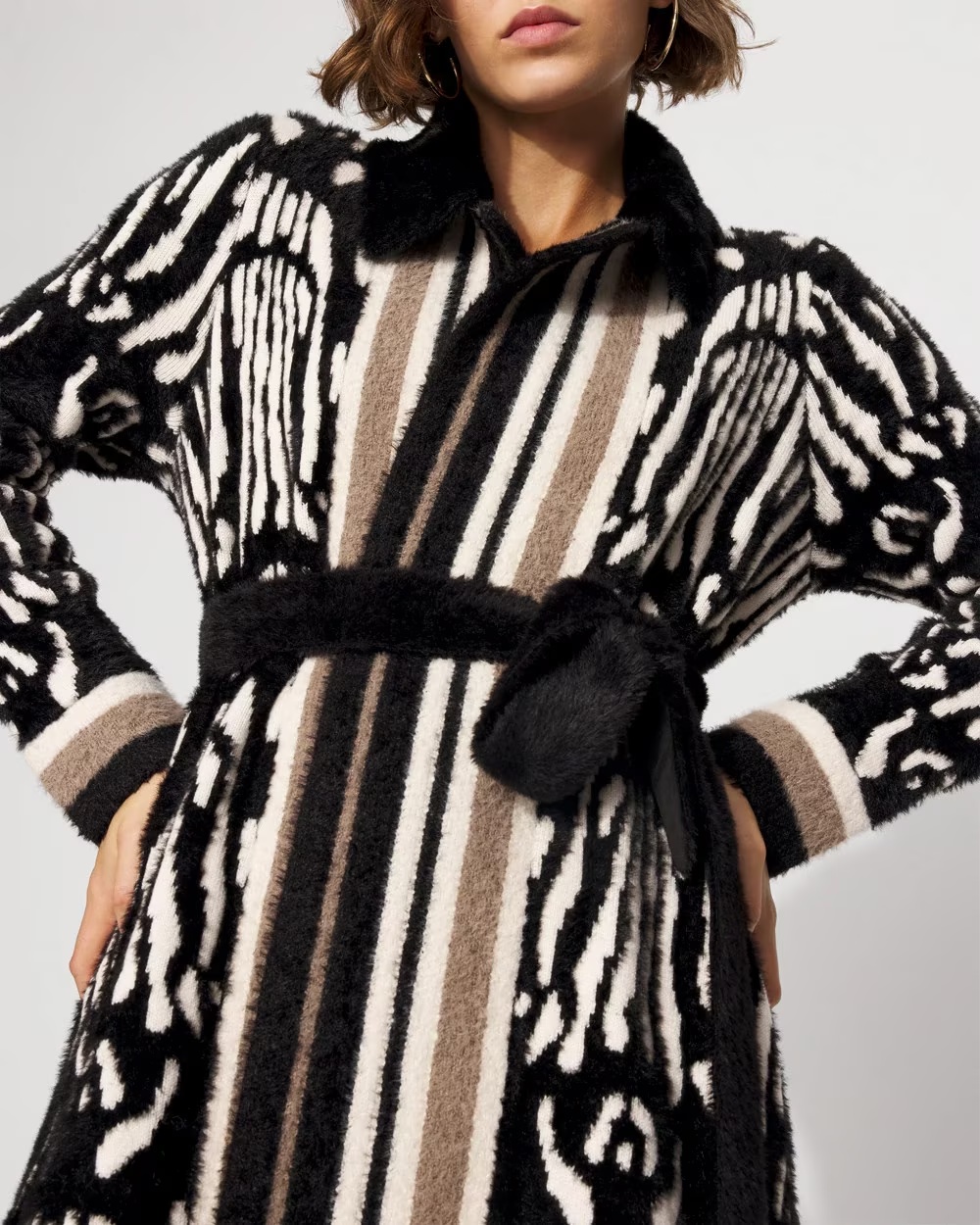 3603-Jacquard-Long-Sweater-Coat-Abstract-Stamp-Black-3.jpg Jacquard Long Sweater Coat Abstract Stamp Black