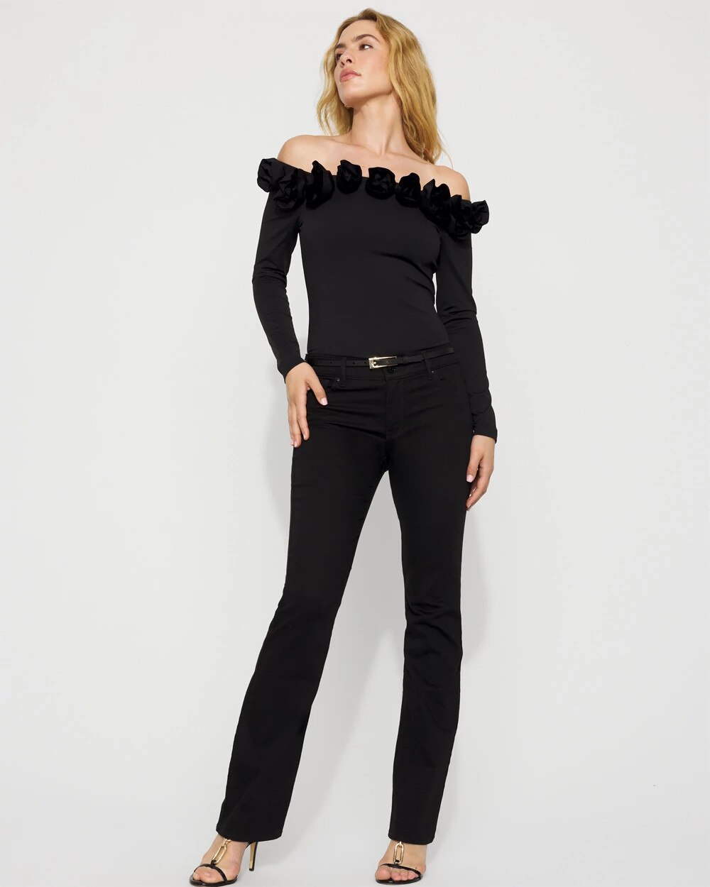 Mid-Rise Bootcut Jeans Everlasting Black