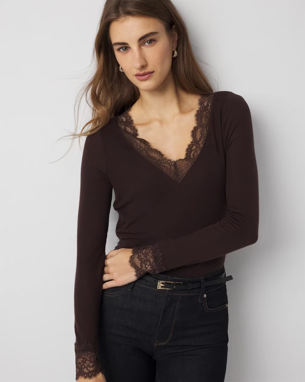3786-Lace-Trim-Long-Sleeve-Tee-Espresso-Martini-1.jpg Lace Trim Long Sleeve Tee Espresso Martini