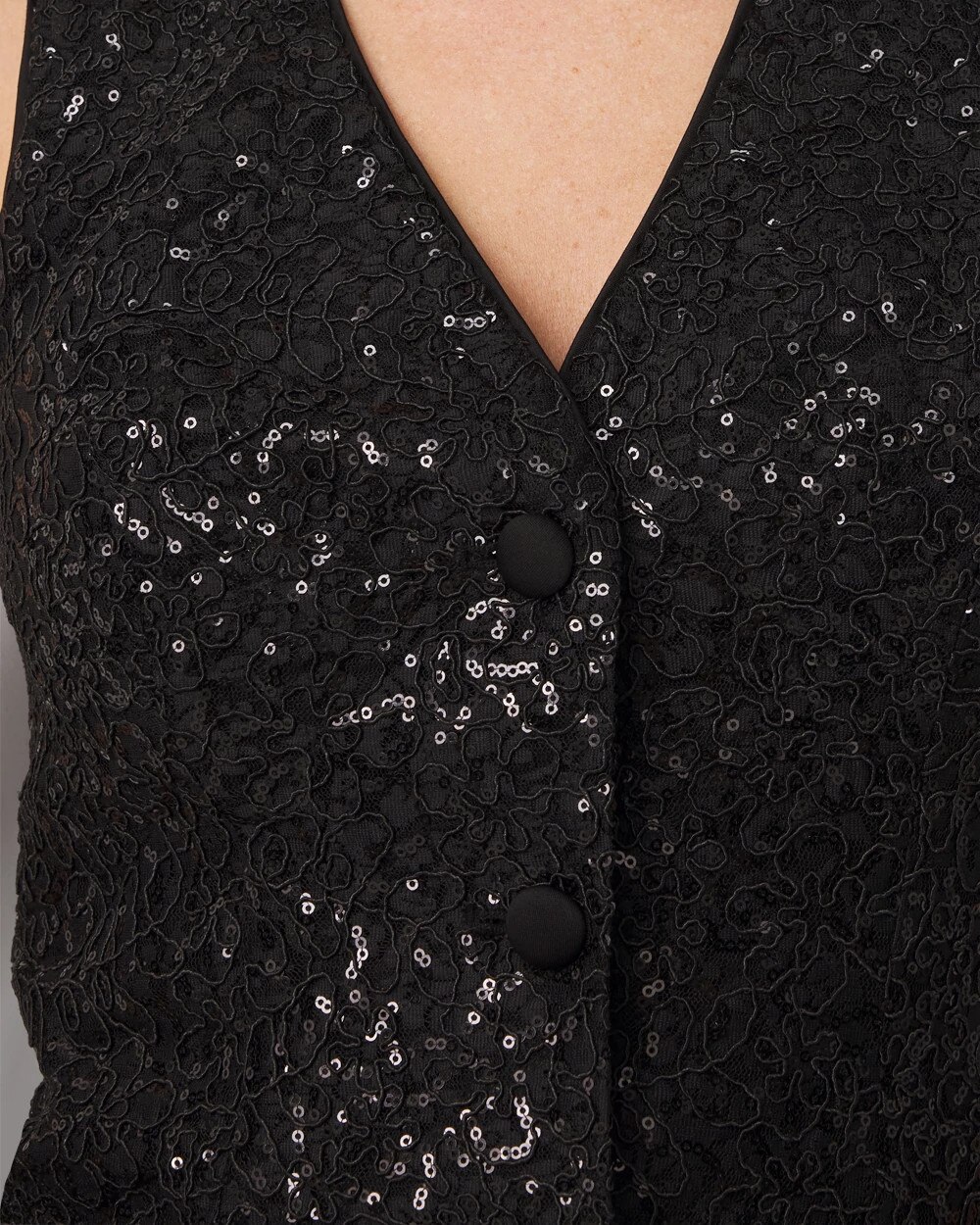 3964-Sequin-Lace-Vest-Black-3.jpg Sequin + Lace Vest Black
