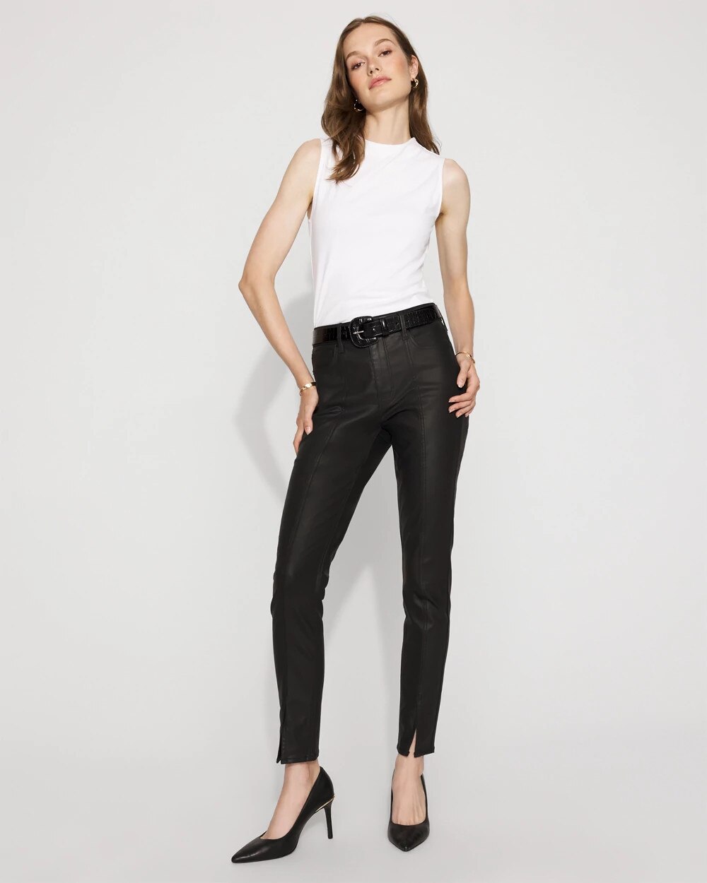 High-Rise Skinny Coated Jean Vegas Coated Black