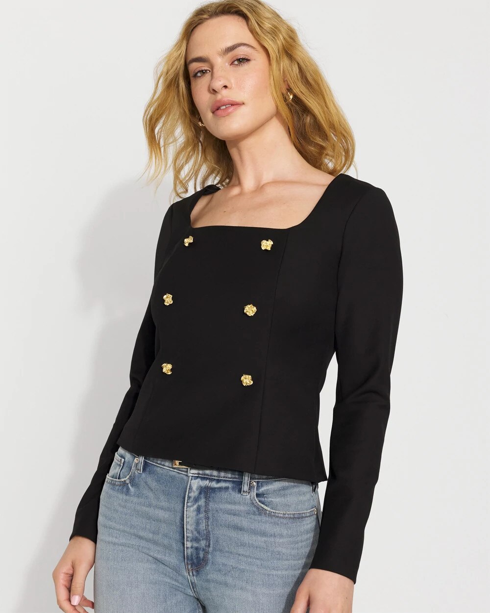 4262-Button-Front-Tailored-Top-Black-1.jpg Button-Front Tailored Top Black
