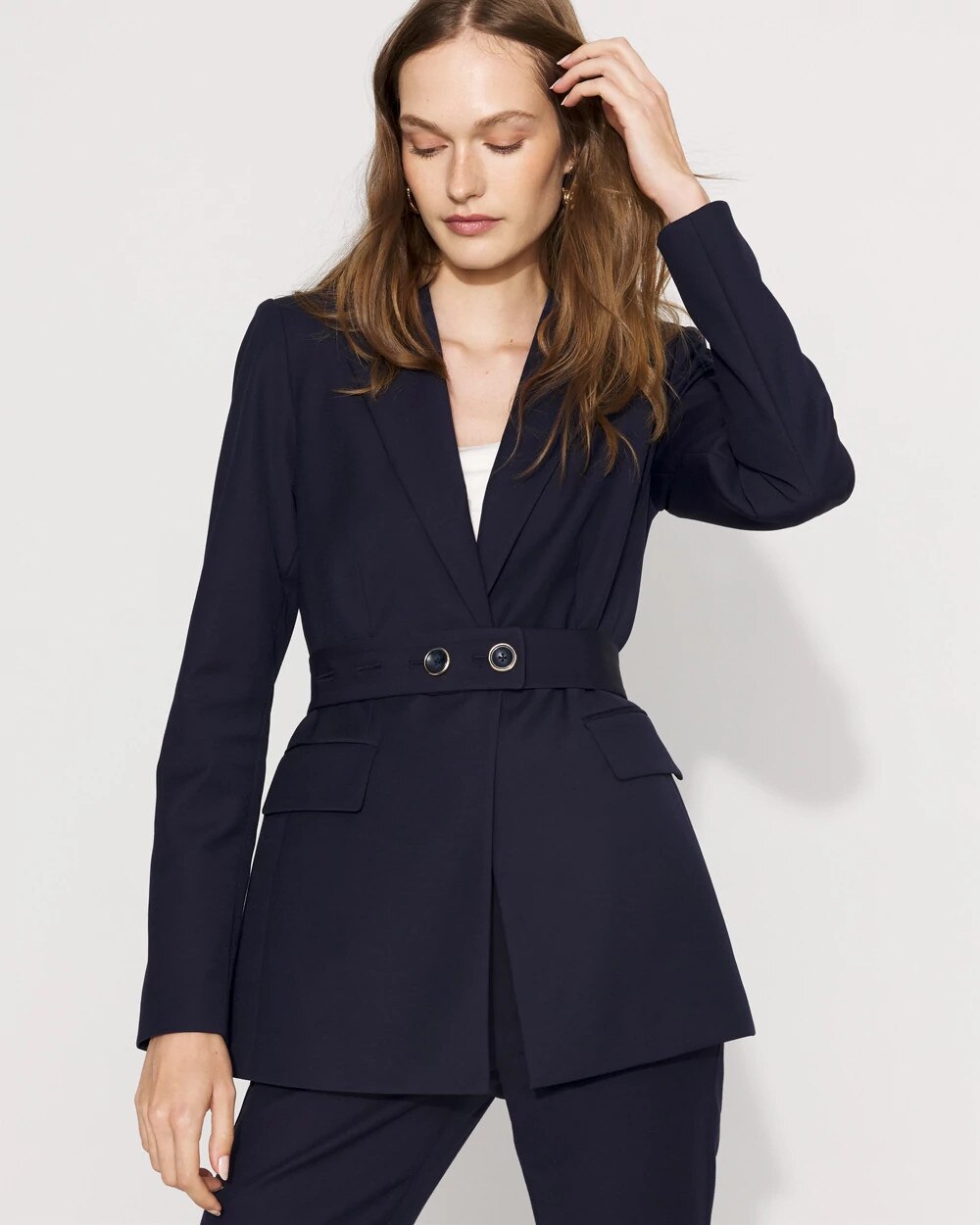 4468-Belted-One-Button-Blazer-in-Comfort-Stretch-Officer-Blue-2.jpg Belted One-Button Blazer in Comfort Stretch Officer Blue