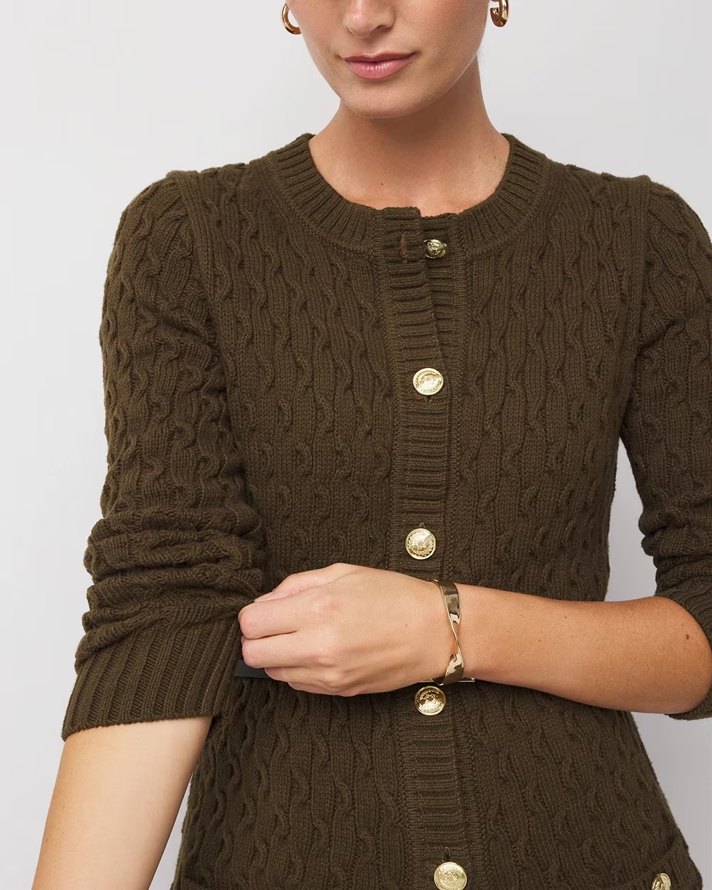 4501-Longline-Cable-Knit-Cardigan-Sweater-Dark-Willow-4.jpg Longline Cable Knit Cardigan Sweater Dark Willow