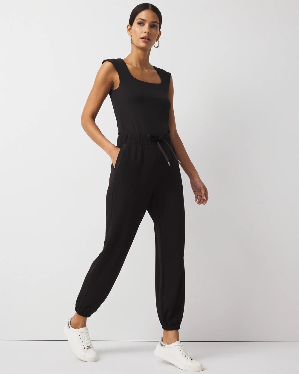 Satin Trim Jogger Black