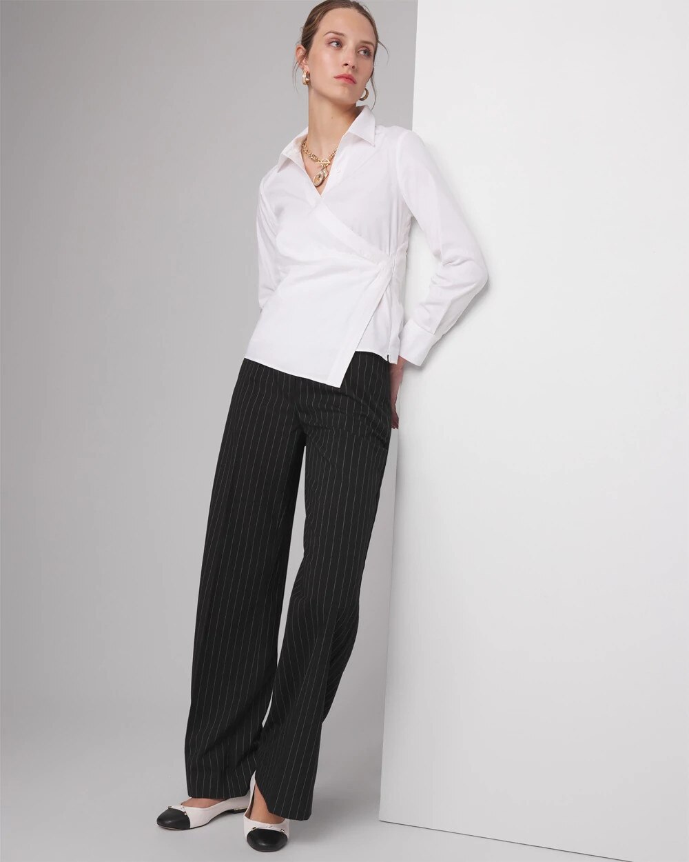 5811-Petite-Long-Sleeve-Surplice-Poplin-Shirt-White-2.jpg Petite Long Sleeve Surplice Poplin Shirt White