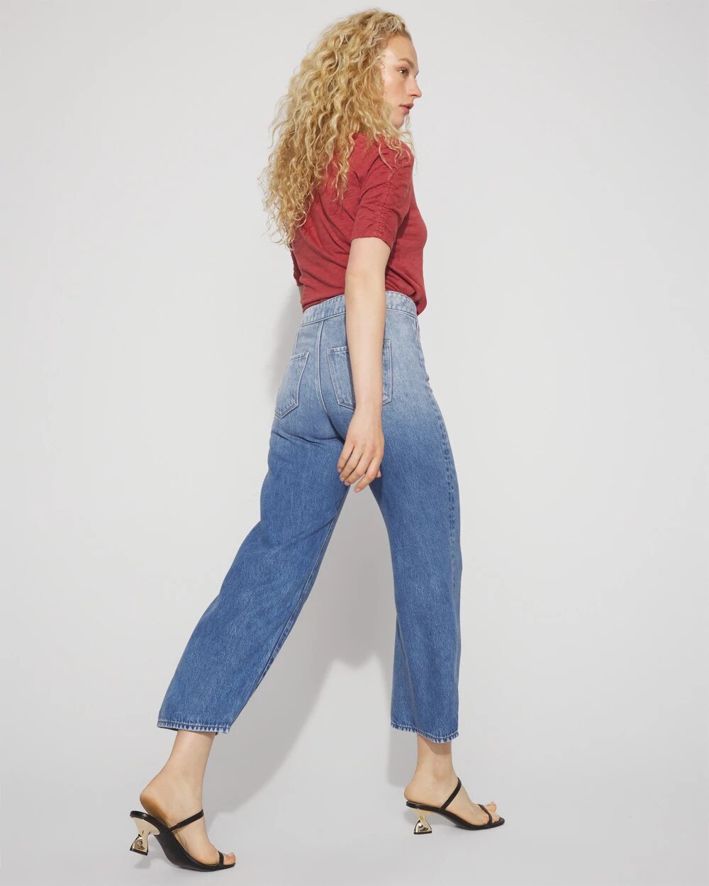 Extra High-Rise Wide-Leg Tie-Waist Cropped Jean Pier Antique
