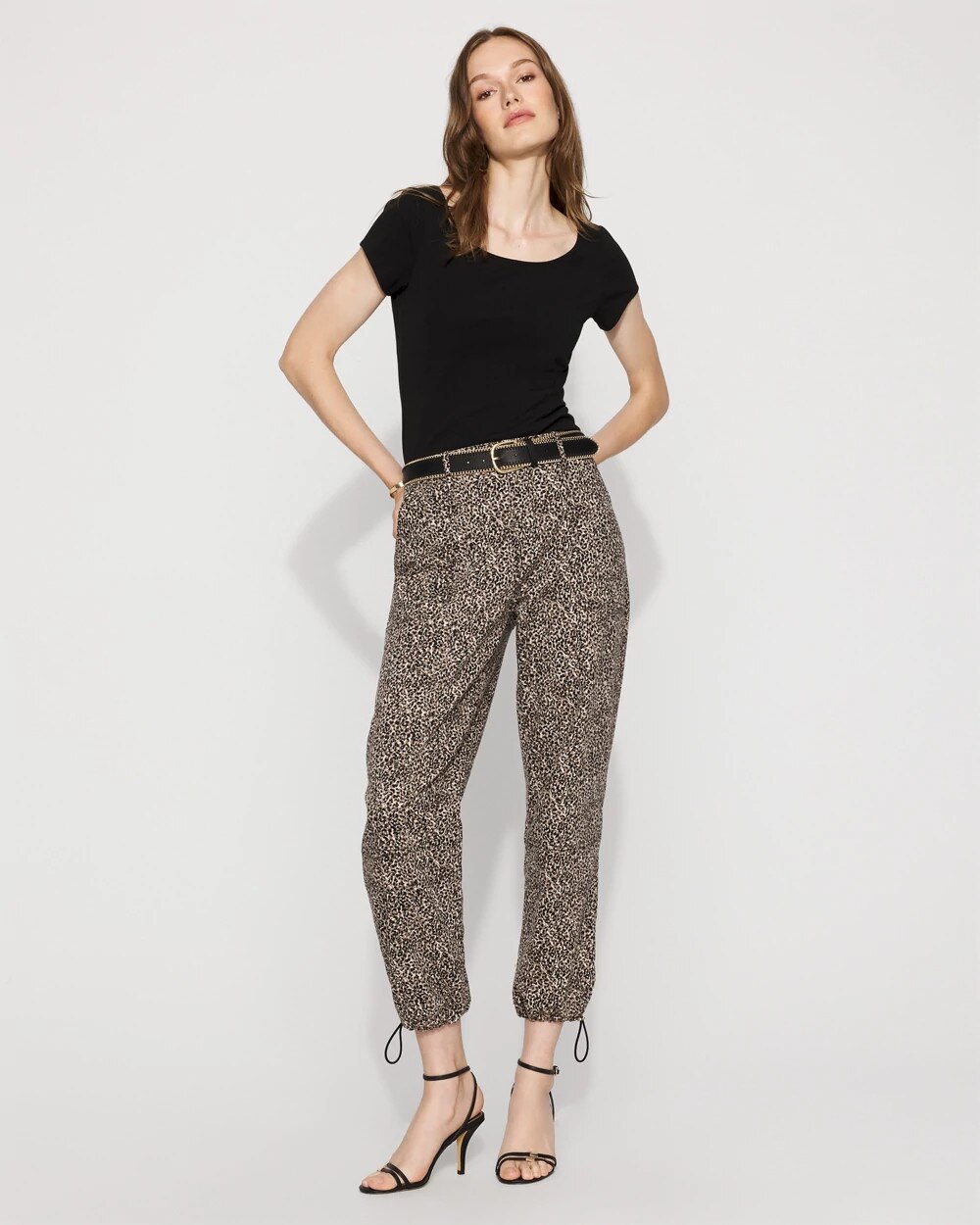 High-Rise Pret Leopard Relaxed Ankle Pant Joyful Leopard Taupe