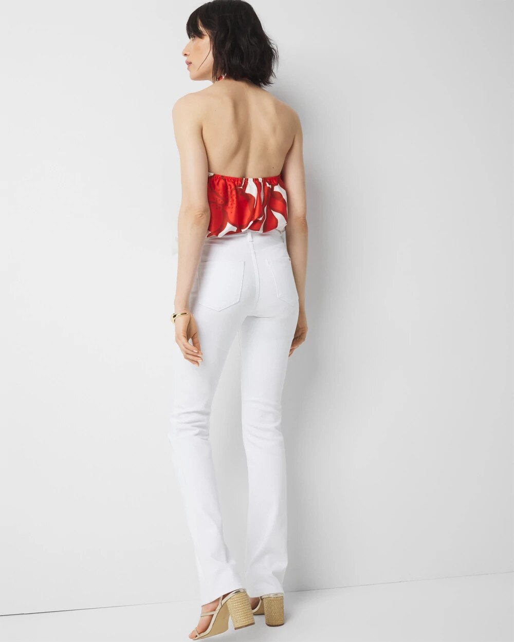 Petite Mid-Rise Bootcut Jean White