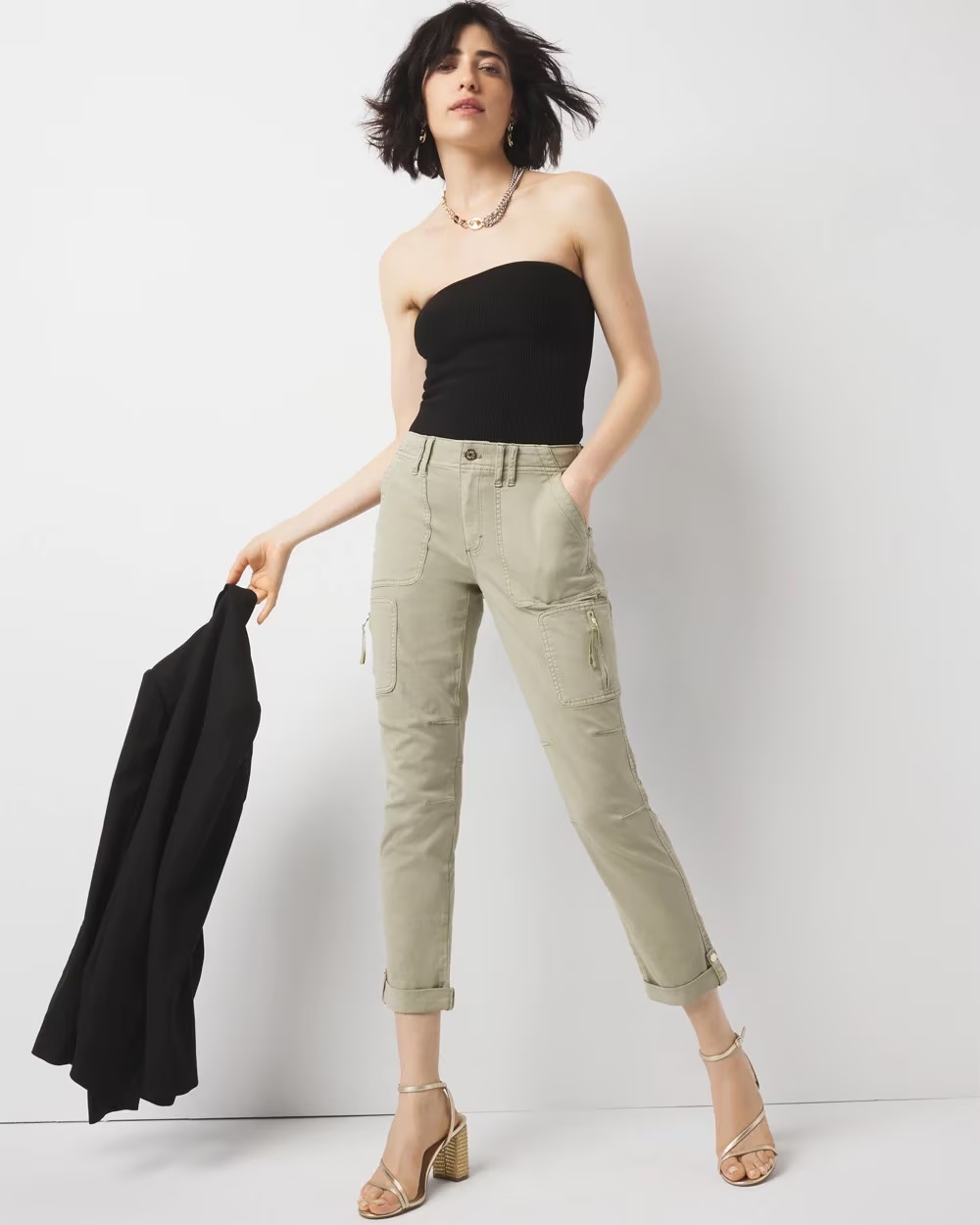 Mid-Rise Pret-A-Pedi Straight Cropped Pants Elm
