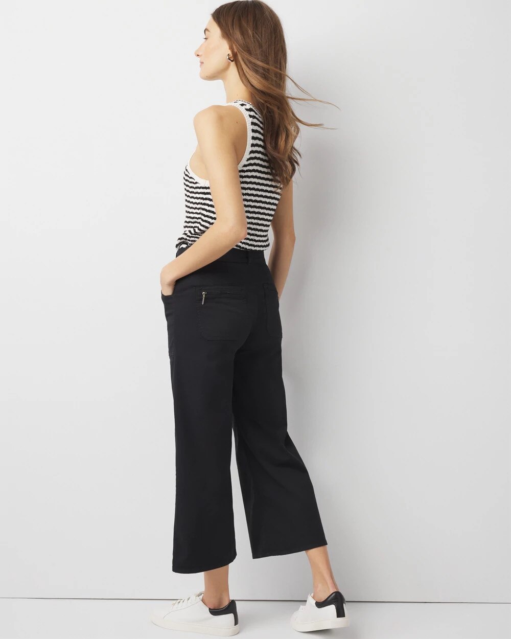 Pret Utility Wide Leg Cropped Pants Black