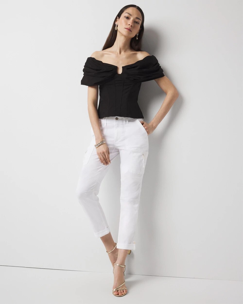 Mid-Rise Pret-A-Pedi Straight Cropped Pants White