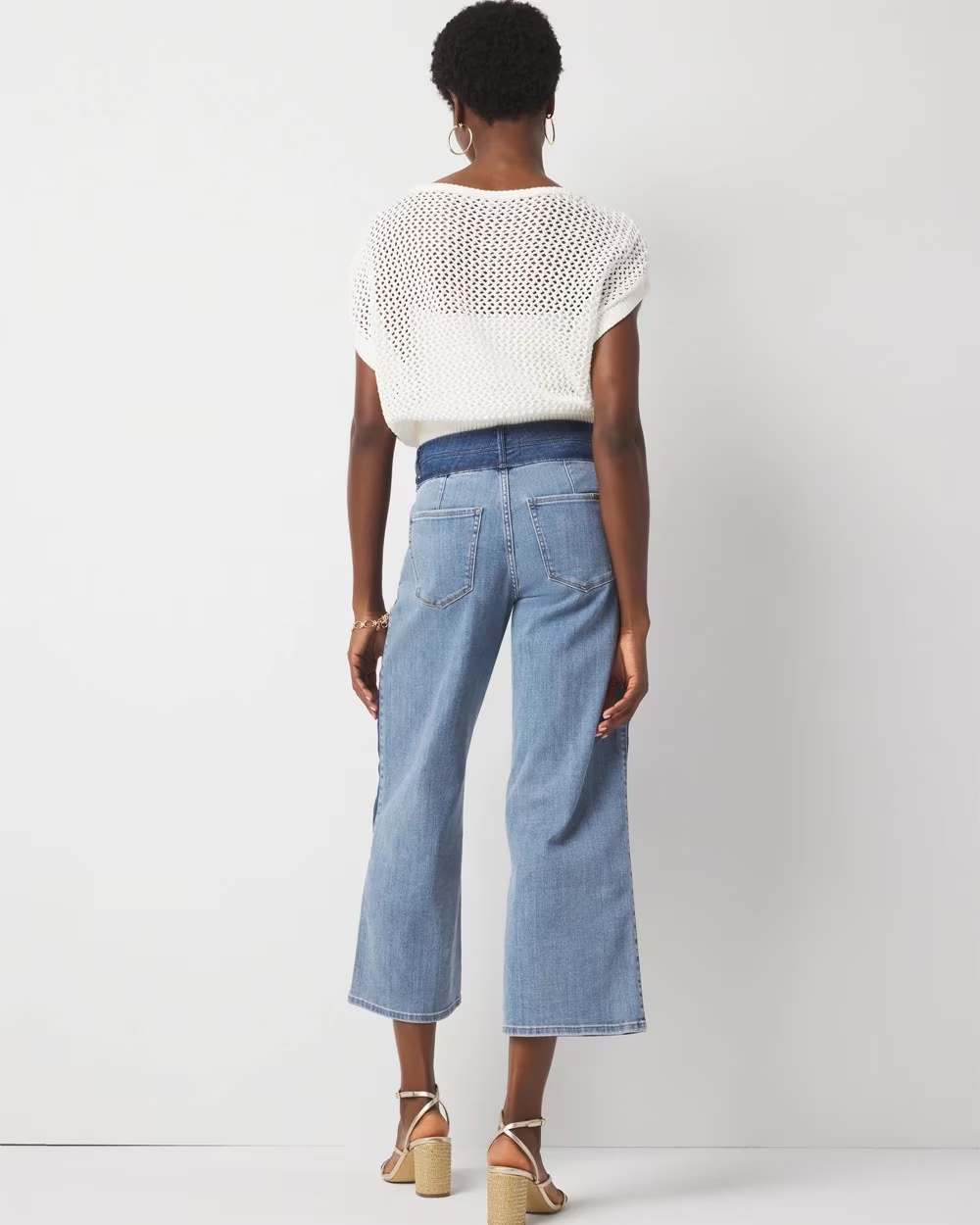 High-Rise Colorblocked Wide-Leg Jean Chateau Original