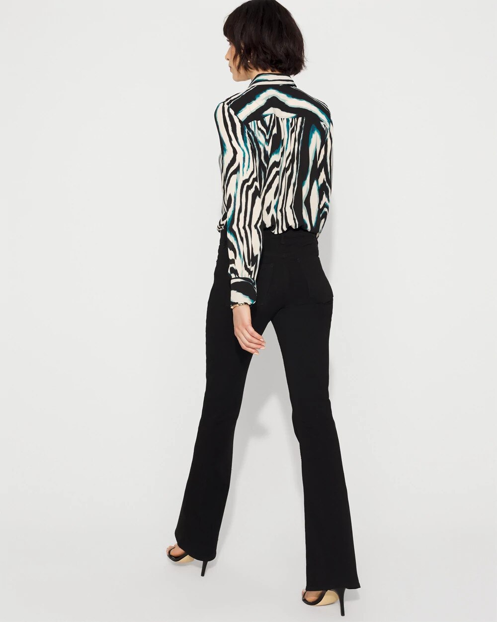 Petite High-Rise Flare Jean Everlasting Black