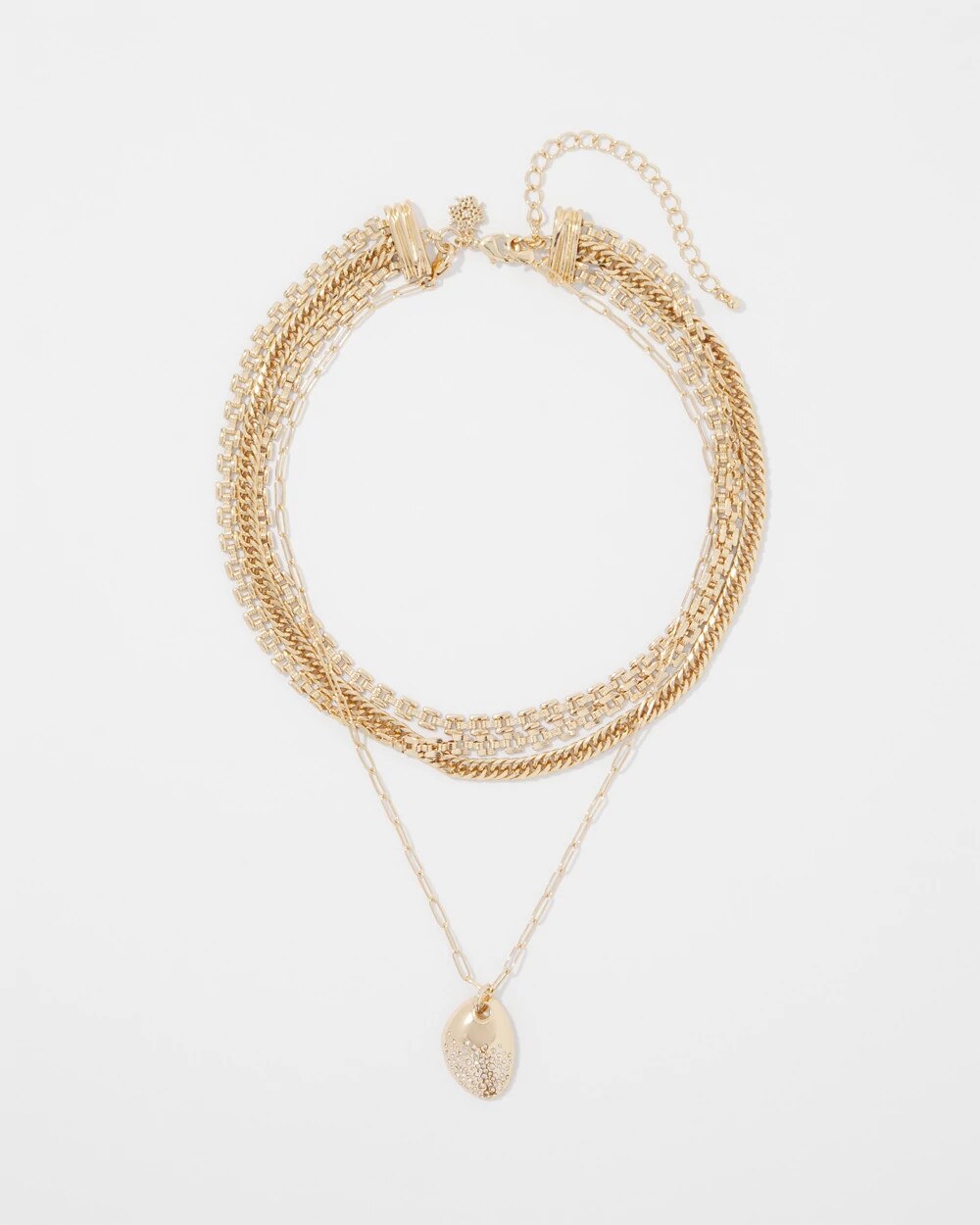 Multi-Strand Convertible Pendant Necklace Gold