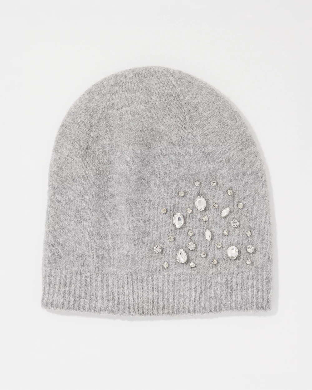 Rhinestone Beanie Hat Heathered Atelier