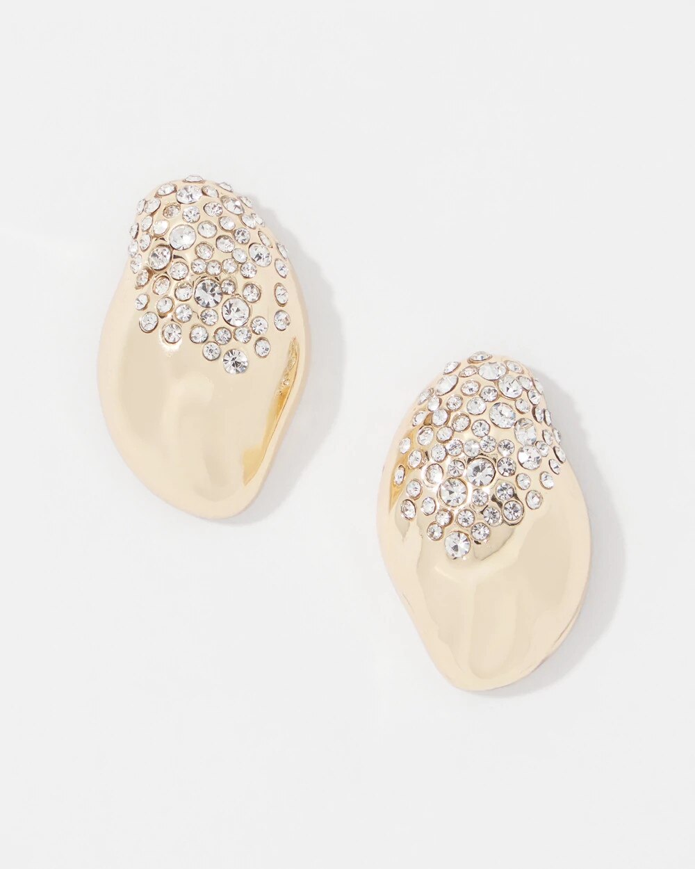 Dusted Pav√© Stud Earrings Gold