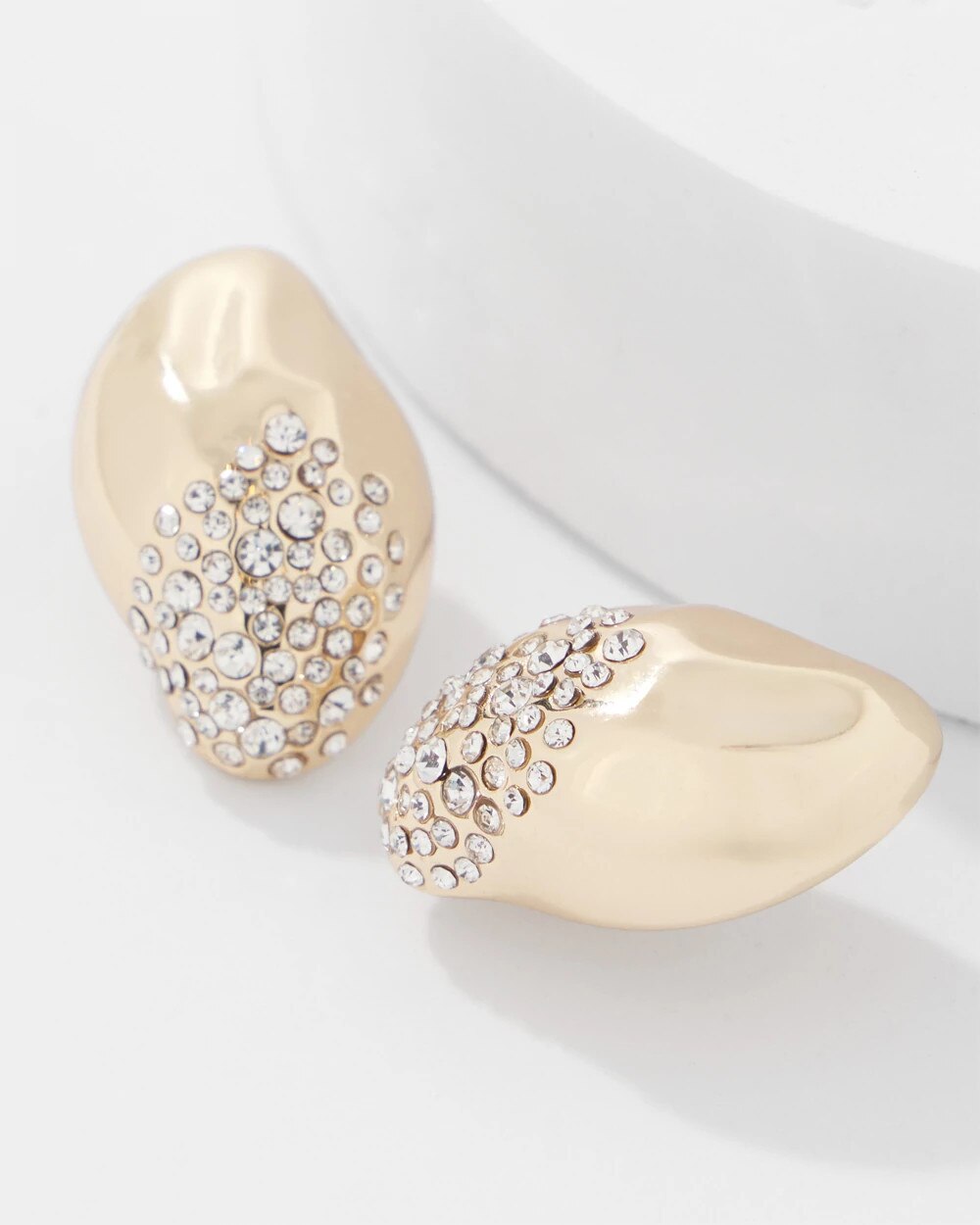 Dusted Pavé Stud Earrings Gold