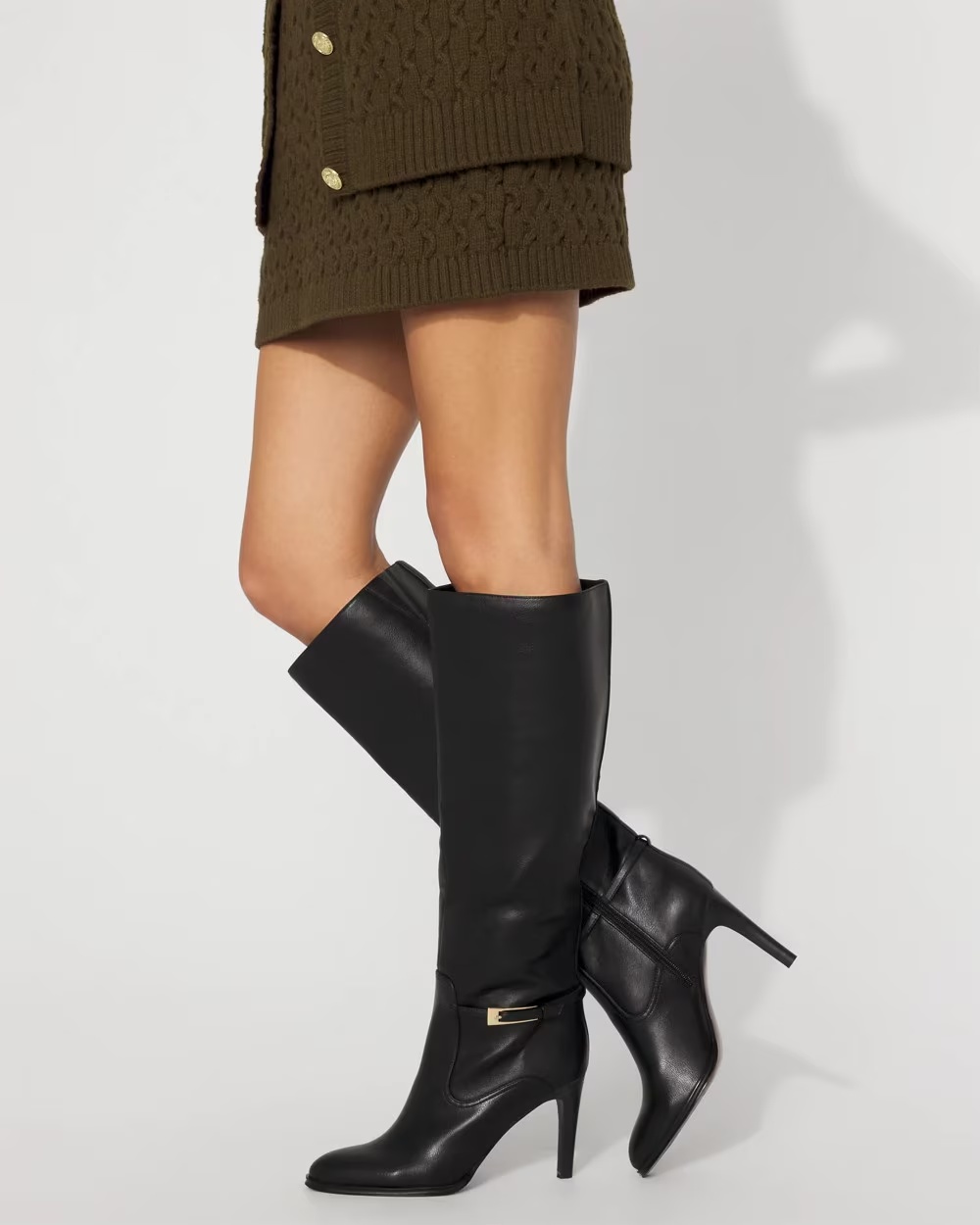 Tall Single Buckle Boot Black