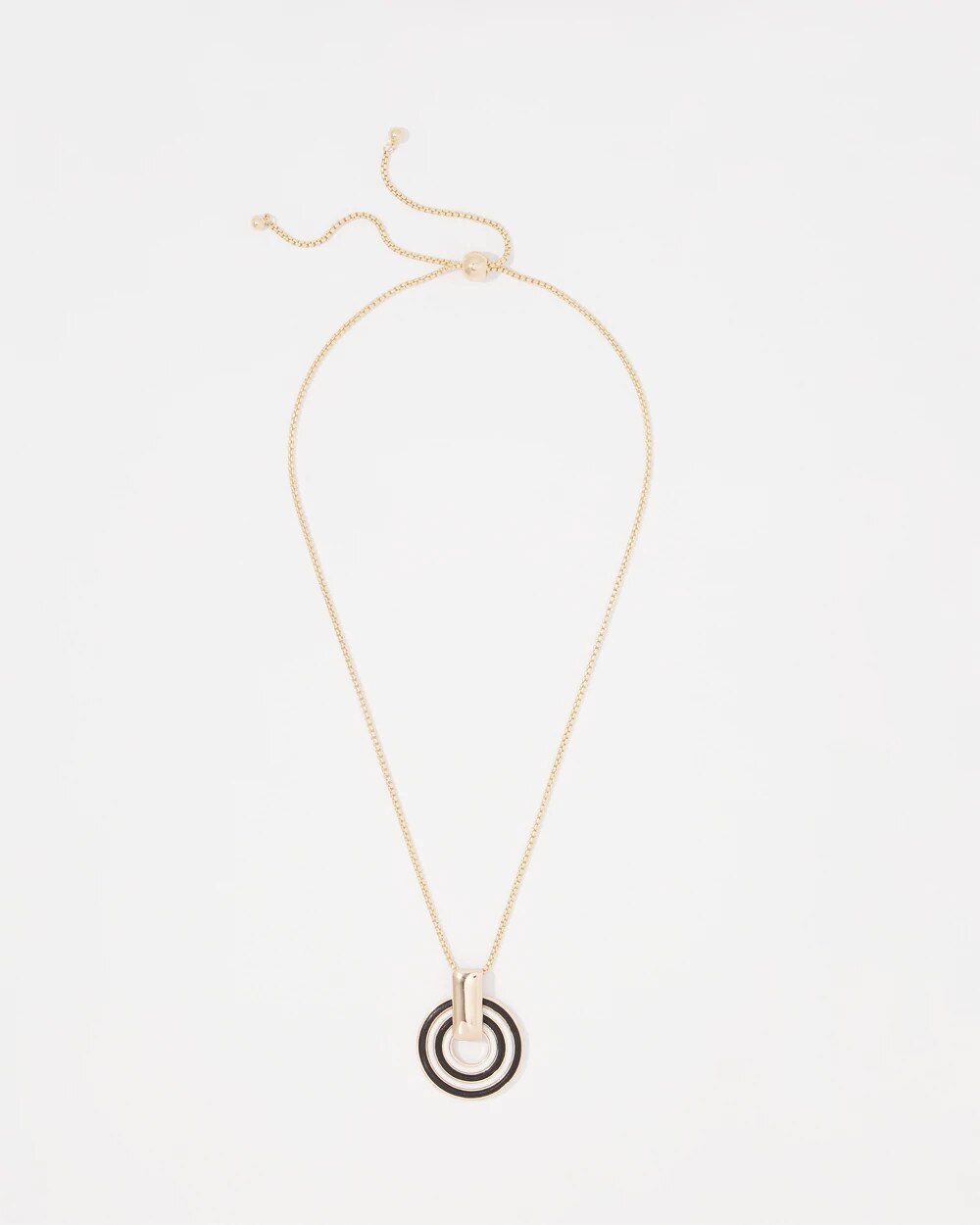 Gold Corded Inlay Pendant Necklace Gold