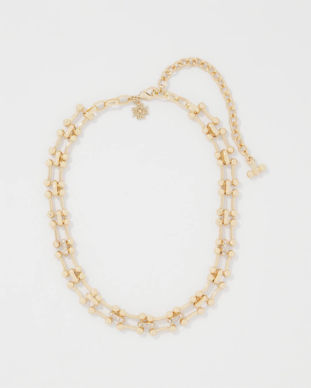 Pav√© Links Short Necklace Gold