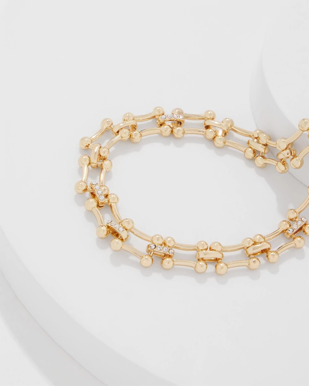 Pavé Links Short Necklace Gold