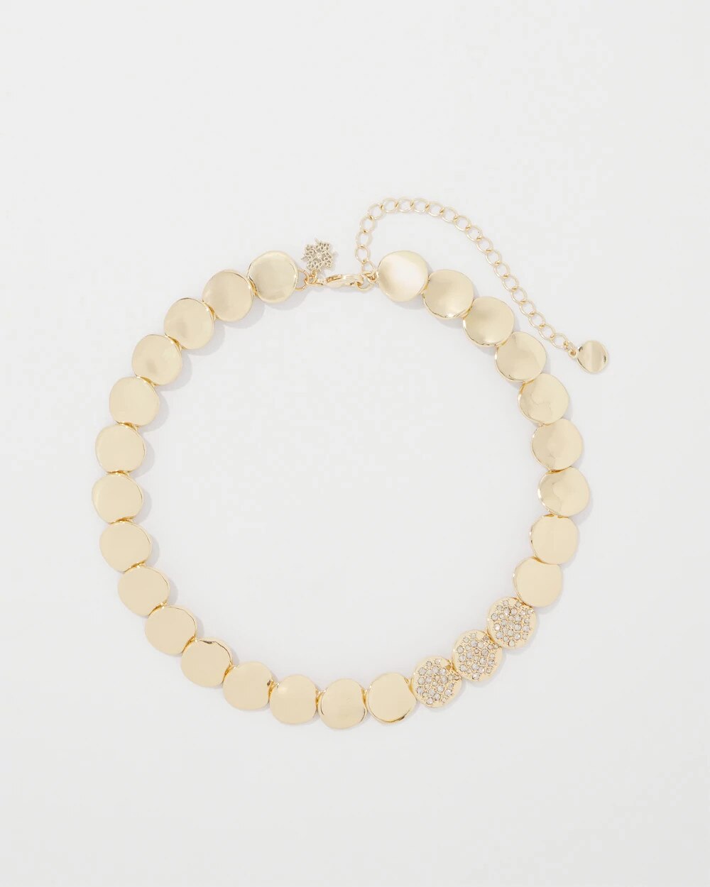 Pav√© Discs Short Necklace Gold