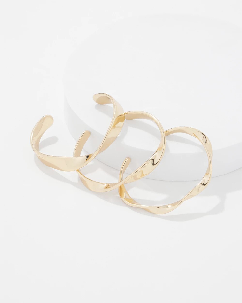 3-Pack Gold Twisted Bangles Gold