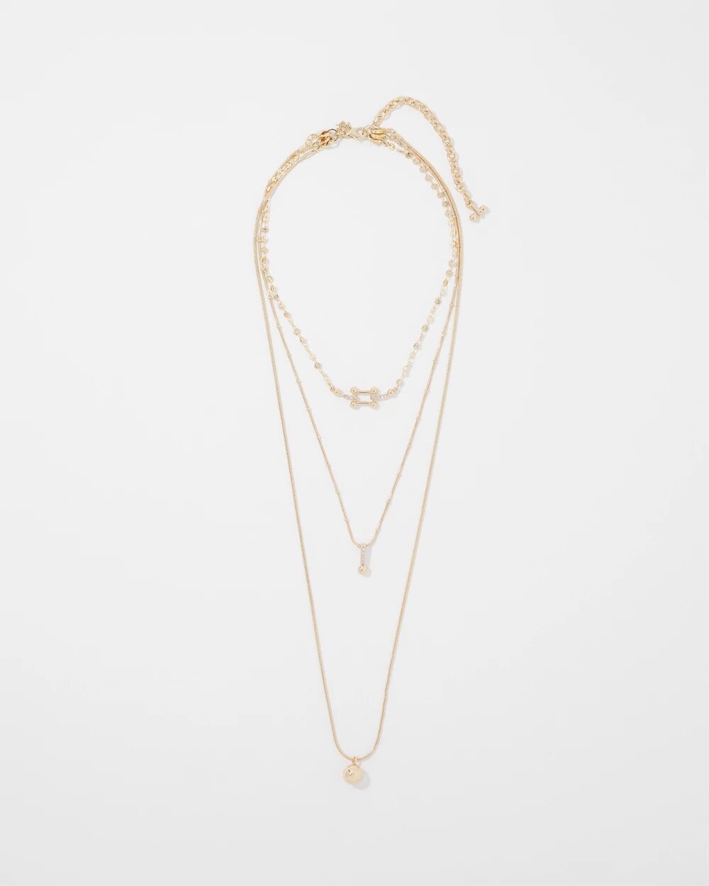 Ball Chain + Pav√© Convertible Necklace Gold