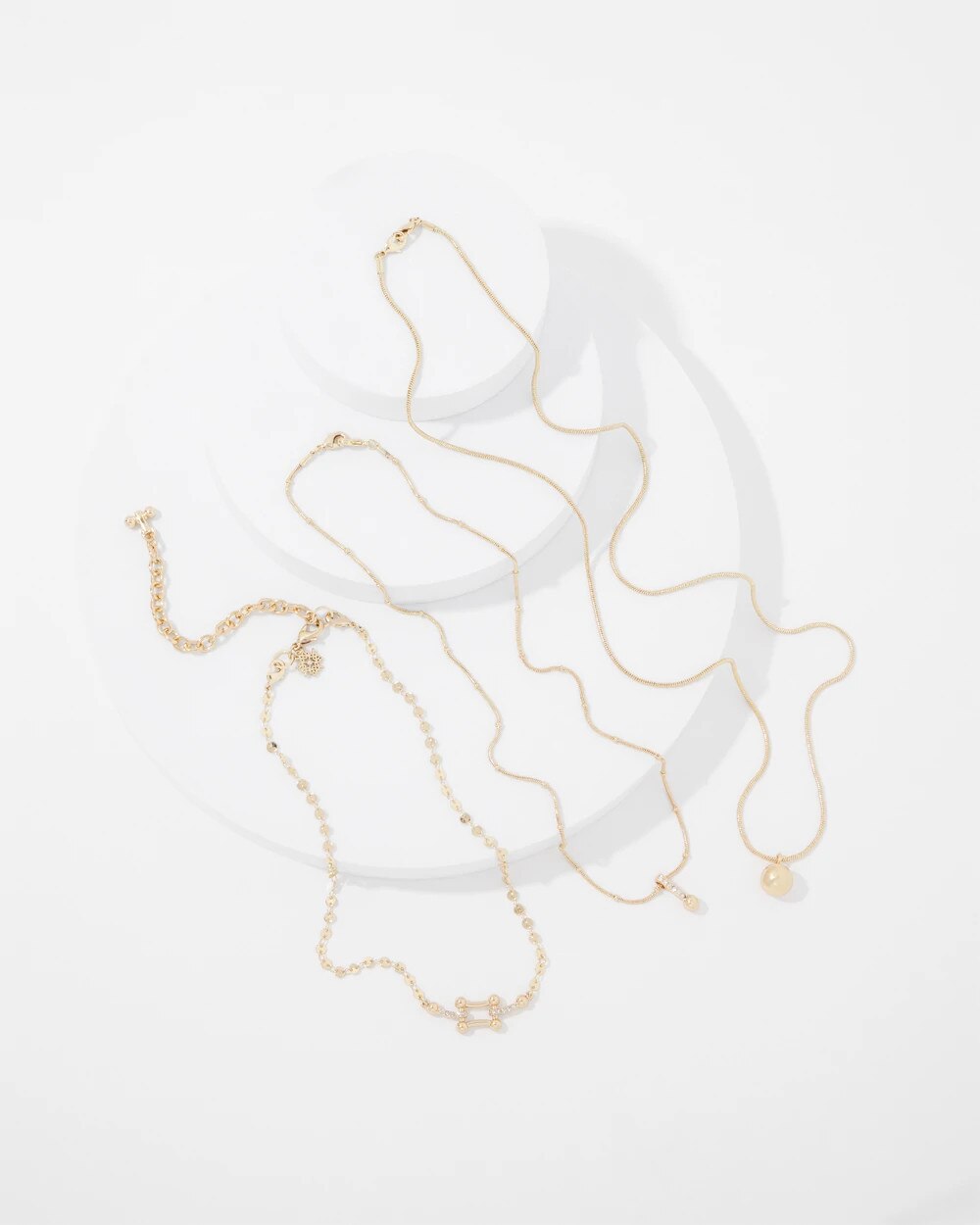 Ball Chain + Pavé Convertible Necklace Gold