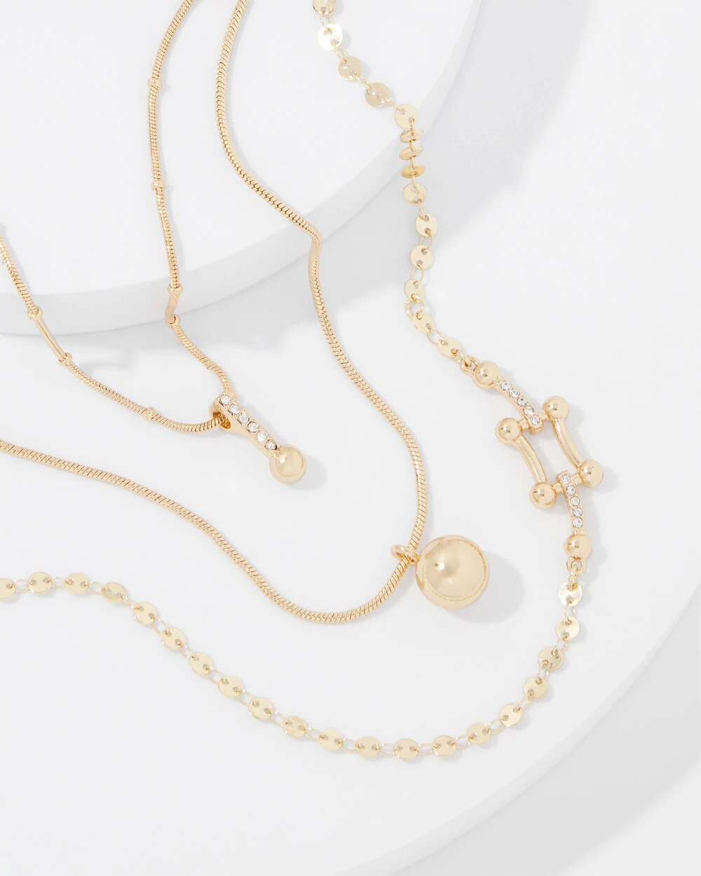 6156-Ball-Chain-Pav-Convertible-Necklace-Gold-3.jpg Ball Chain + Pavé Convertible Necklace Gold