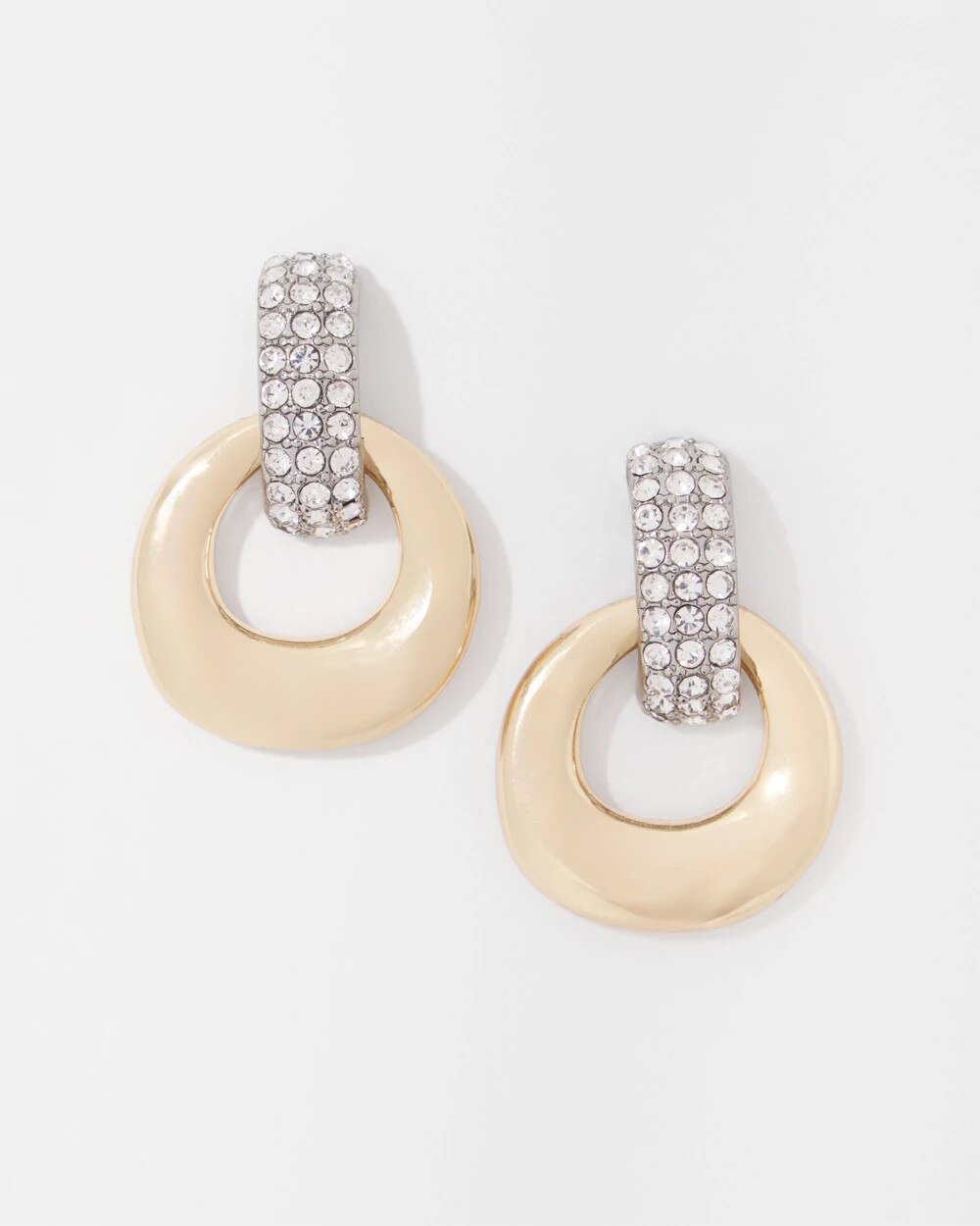 Pav√© Drop-Hoop Earrings Gold