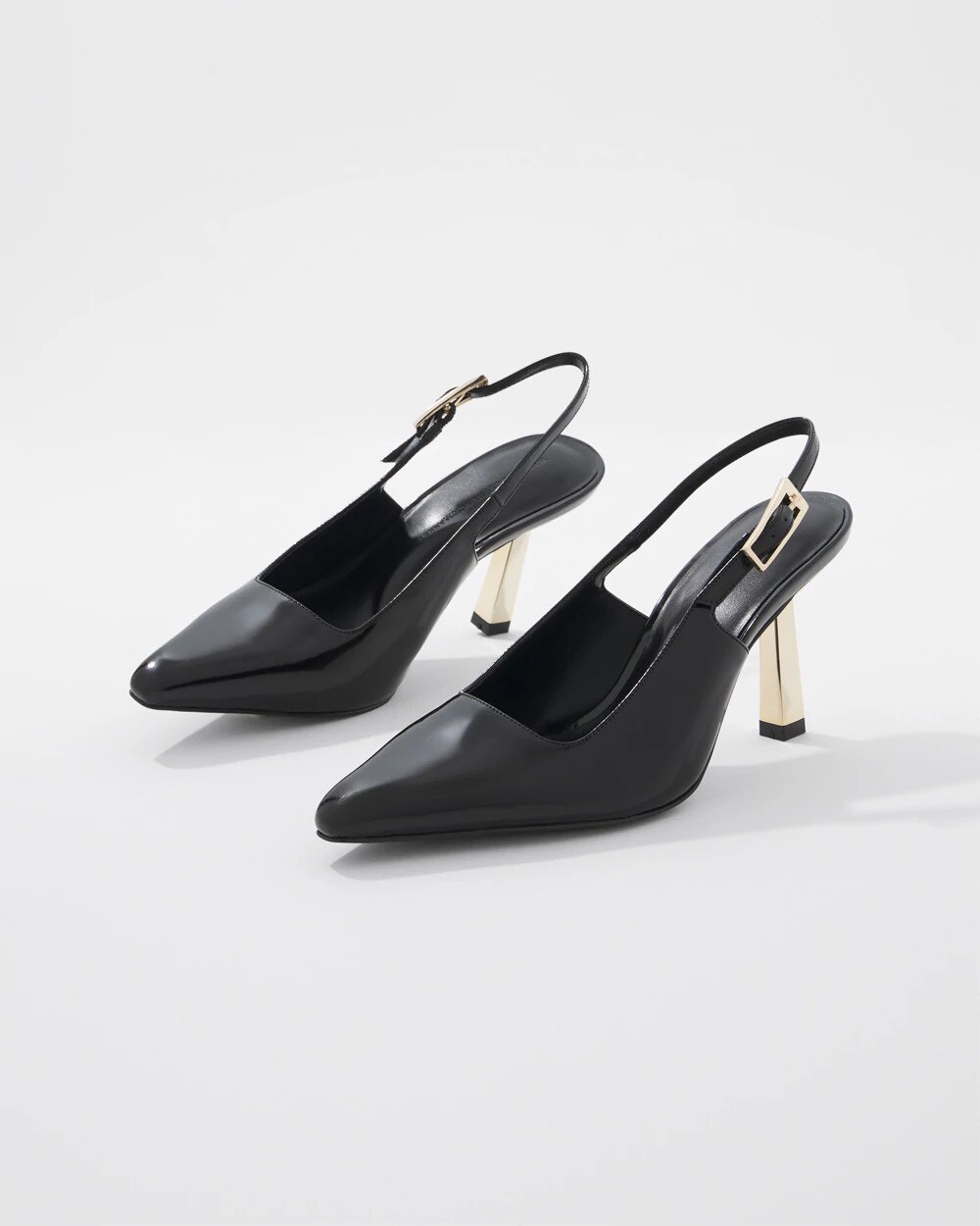 Leather Slingback Pump Black