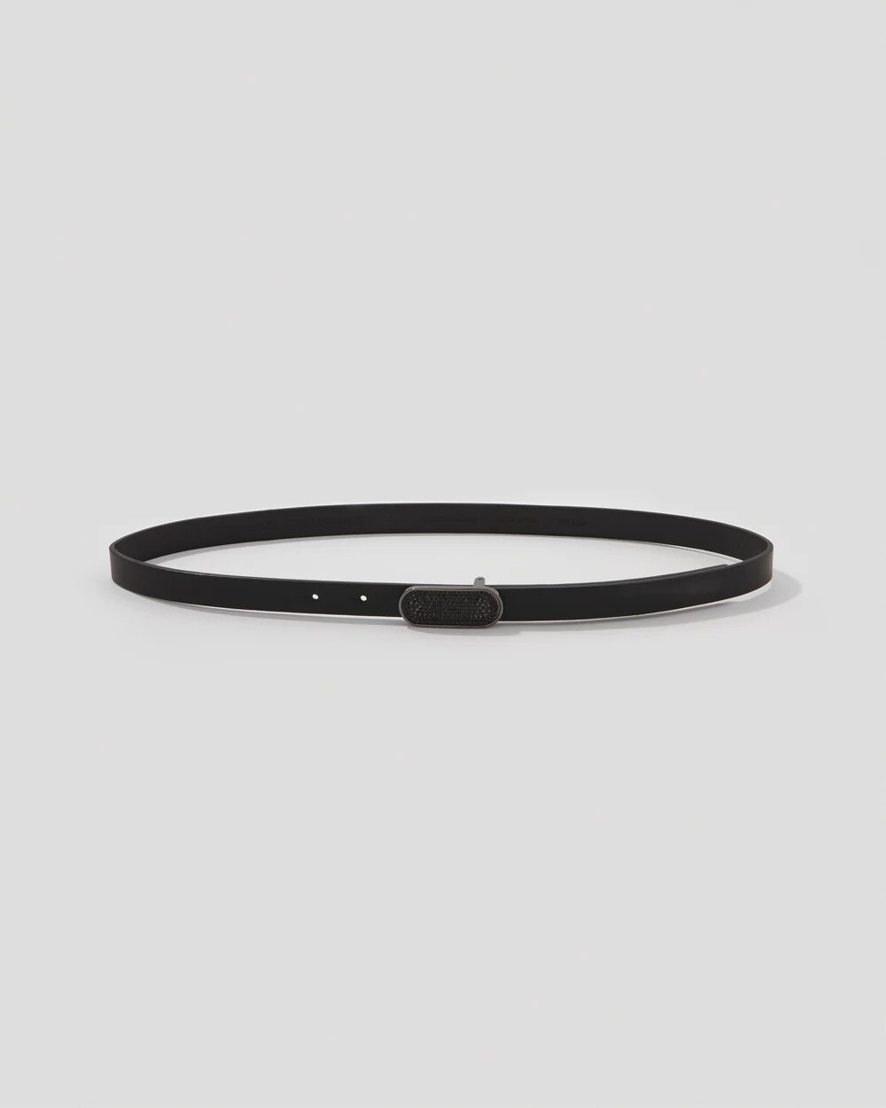 Pav√© Buckle Skinny Belt Black