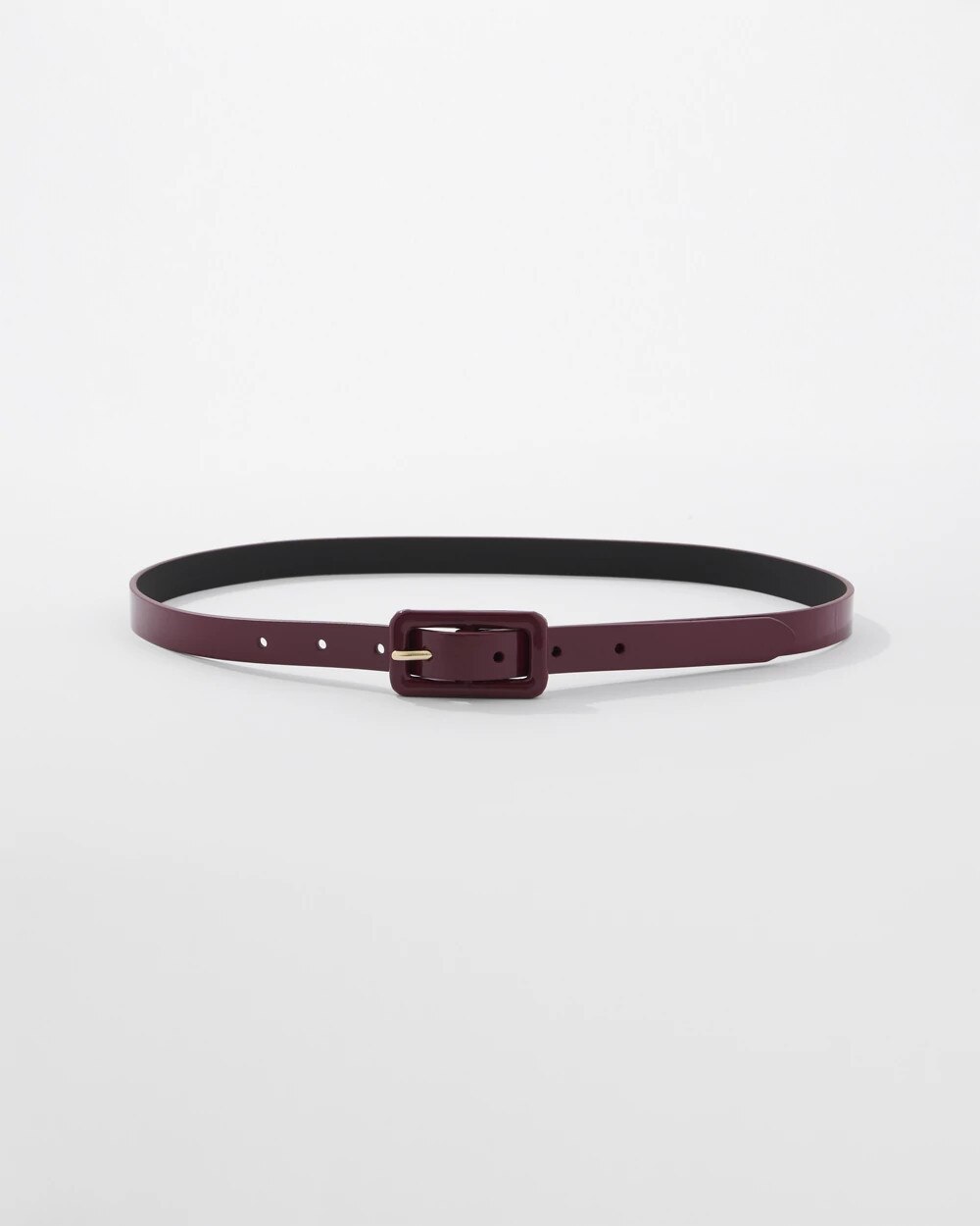 Covered Buckle Skinny Belt Refined Red