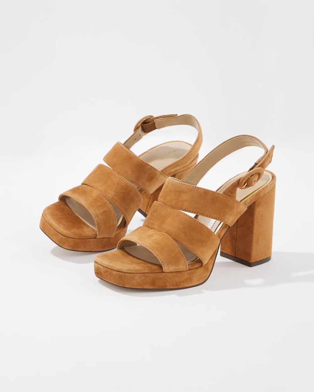 Suede Platform Sandal Cognac
