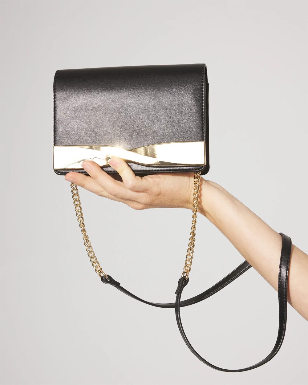 6534-Gold-Twist-Clutch-Black-1.jpg Gold Twist Clutch Black