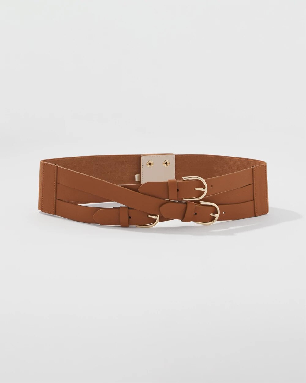 Multi Strap Wide Waist Belt Cognac
