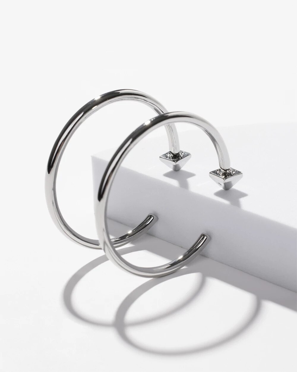 Silver Hoop Earrings Silver