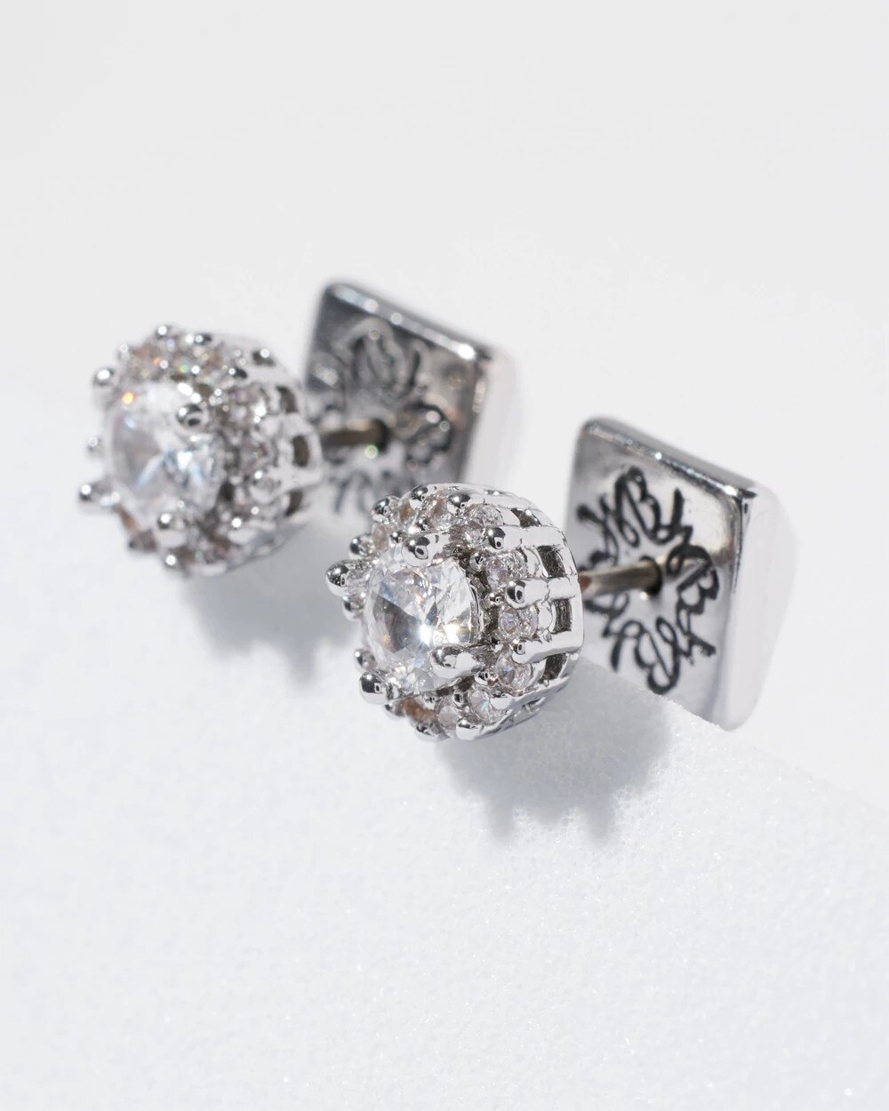 6812-CZ-Halo-Stud-Earrings-Silver-4.jpg CZ Halo Stud Earrings Silver
